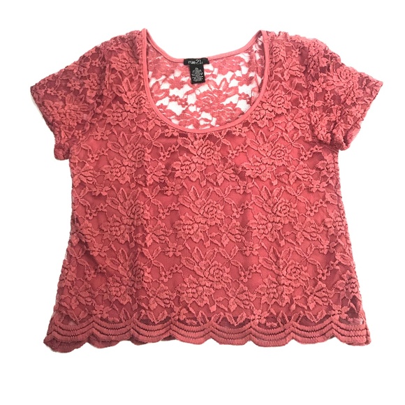 Rue21 Tops - Super Cute Stretchy Mauve Lace Top